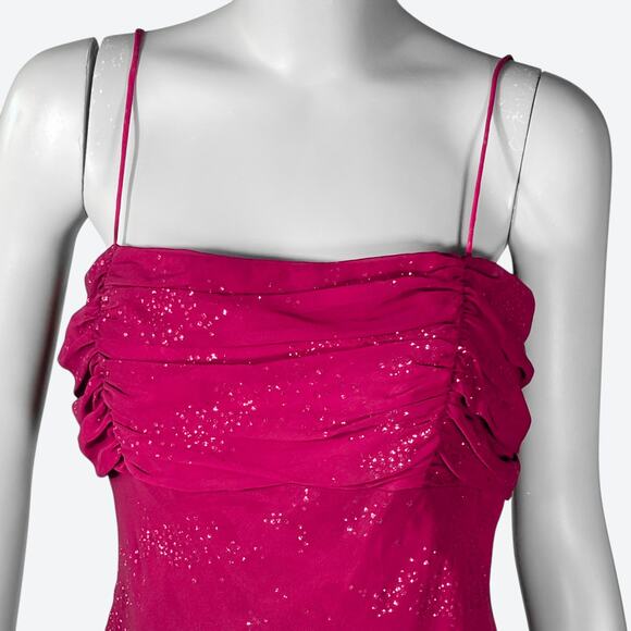 VTG Y2K Betsy & Adam Formal Slip Dress Women's 14 Whimsigoth Sequins Dark Fairy - Picture 1 of 8